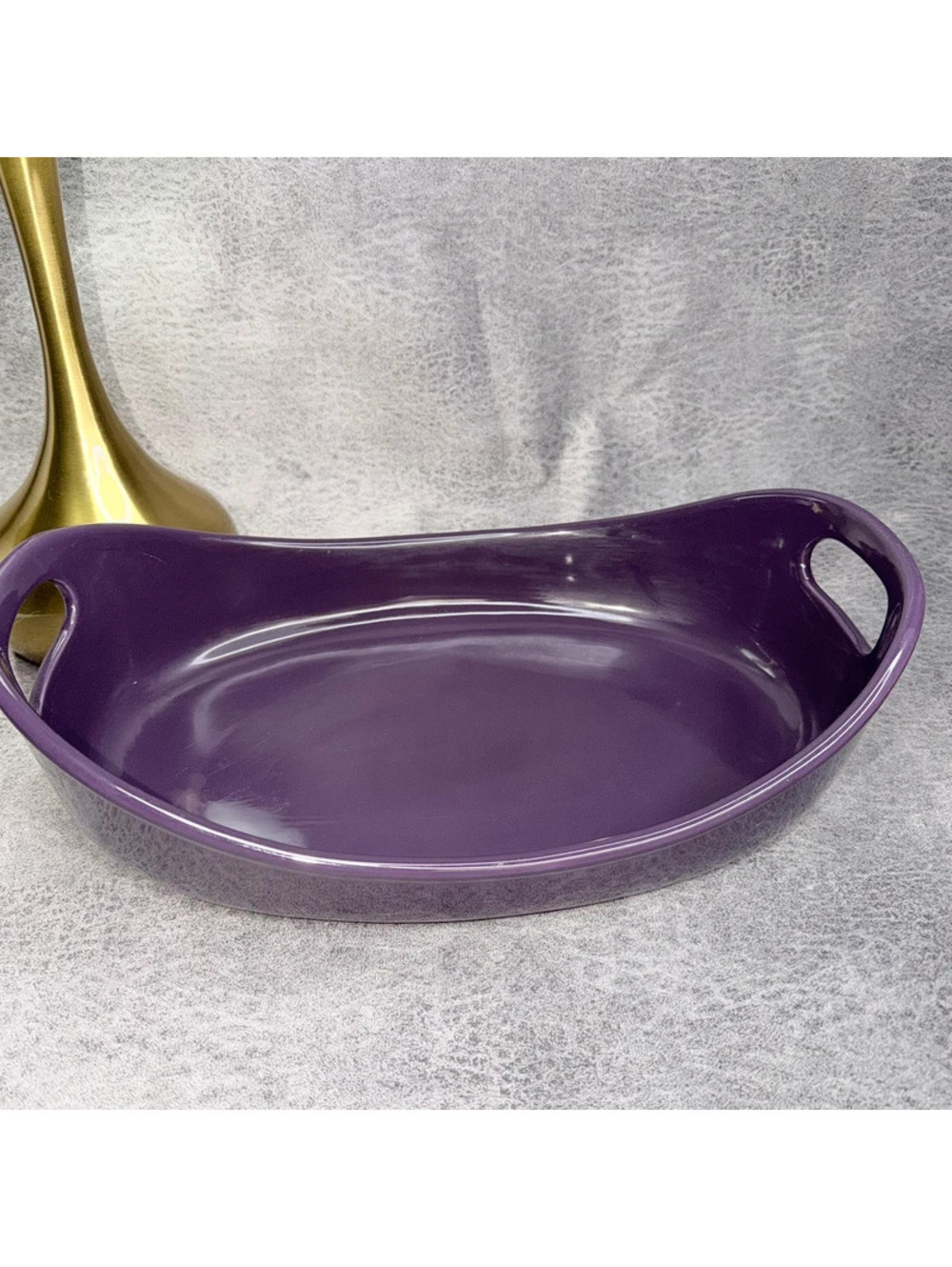 Rachael Ray Purple 2.25 Quart Oval Stoneware Baker with Handles
